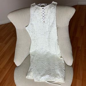 white dress with detailing